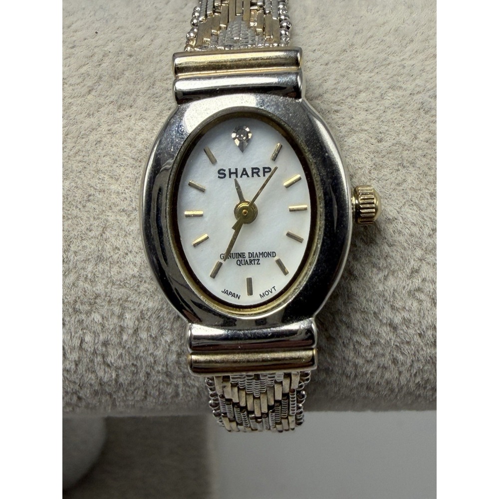 Sharp SHP241 Genuine Diamond New Battery Ladies MOP Watch 19MM 6.75"
